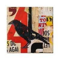 Ступел индустрии стенен уличен стил черна птица пластове абстрактни думи живопис галерия увити платно печат
