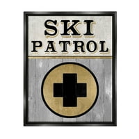 Ступел индустрии ски патрул медицински ски графично изкуство джет черно плаваща рамка платно печат стена