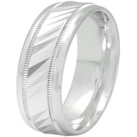 Мъжки Вълна Модел стерлинги Сребърен пръстен - Мъжка Сватбена халка