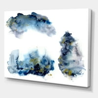 Дизайнарт 'сиви и сини облаци със златист блясък' Модерен Принт за стена