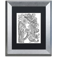 Търговска марка изобразително изкуство цвете момичета 3 платно изкуство от Кцдудхарт Черен мат, сребърна