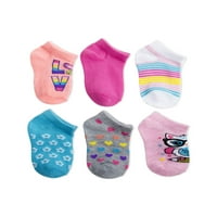 Бебе малко момиченце чорапи без шоу, 6-пакет
