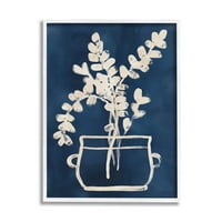 Ступел индустрии сини растителни билки очертае графично изкуство бяла рамка изкуство печат стена изкуство,