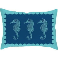 Шахматна дъска Лайфстайл морски кончета в синьо хвърлете възглавница, синьо