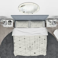 Дизайнарт 'Геометрична Триъгълна Композиция' Модерен Комплект За Завивка От Средата На Века