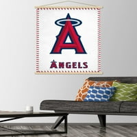 Лос Анджелис ангели-лого плакат за стена с дървена магнитна рамка, 22.375 34