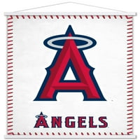 Лос Анджелис ангели-лого плакат за стена с дървена магнитна рамка, 22.375 34