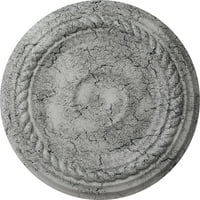 Екена Милуърк 7 8 од 3 4 П малък Александрийски таван медальон, ръчно рисуван ултра чисто бял пращене