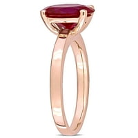 2-Каратов Т. Г. В. създаде рубинен 10-каратов пасианс Розово злато годежен пръстен
