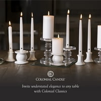 Колониална свещ без аромат заострена свещ-кехлибар-без капене-Хр изгаряне на 12