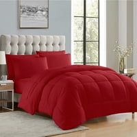 Луксозен червен 7-парче легло в чанта надолу алтернативен Утешител комплект, кралица