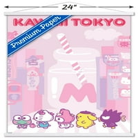 Здравейте Кити и приятели - Кауай Токио плакат за стена с магнитна рамка, 22.375 34