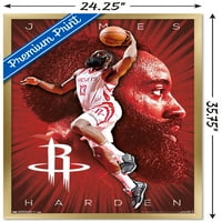 Трендс Интернешънъл НБА Хюстън Рокетс-Джеймс Хардън плакат на стената 24.25 35.75.75 Златна Рамкирана Версия