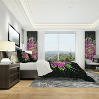 Дизайнарт 'перфектно фрактално цвете в лилаво и зелено' модерен и съвременен Комплект за завивка