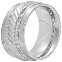 Мъжка неръждаема стомана Вълна Модел сватбена лента - Мъжки пръстен
