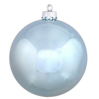 Викерман 2.75 коледна топка за украшение, бебешко синьо лъскаво покритие, непробиваема пластмаса, устойчива на ултравиолетови лъчи, празнична коледна украса, пакет