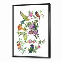 Дизайнарт' цветни птици и тропически цветя ' традиционна рамка платно за стена арт принт